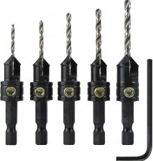 Snappy Tools Quick-Change 5-Pc. Countersink Drill Bit Set
