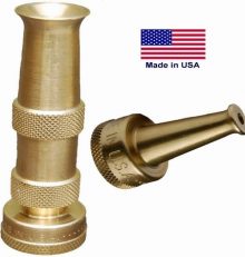 Brass Hose Nozzle – Adjustable Spray Patterns – Made in USA