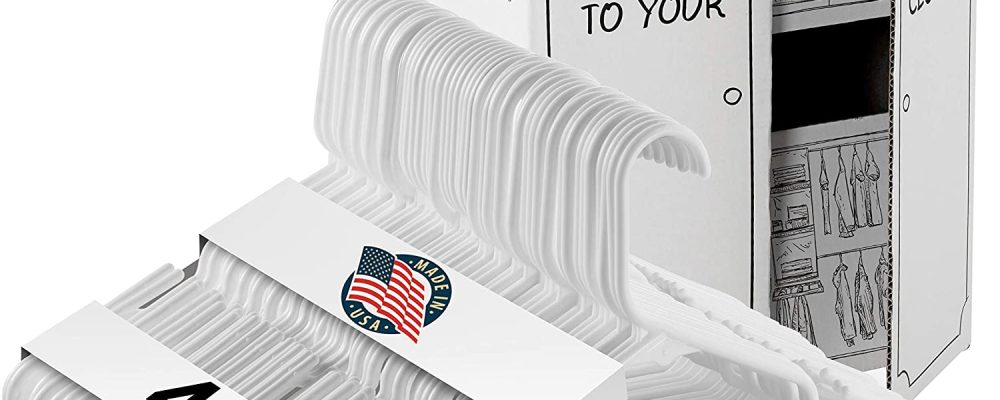 USA Made White Plastic Hangers 48 Pack