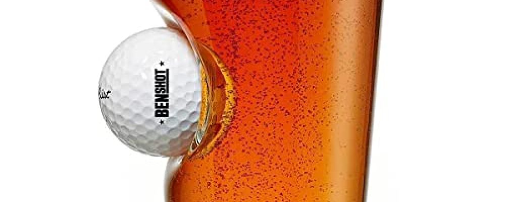 BenShot Pint Glass with Real Golf Ball