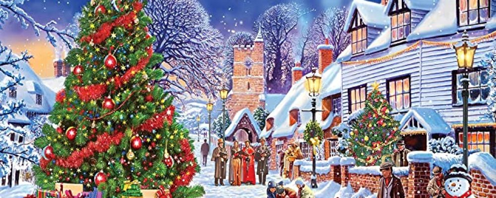 White Mountain Puzzles Village Christmas Tree