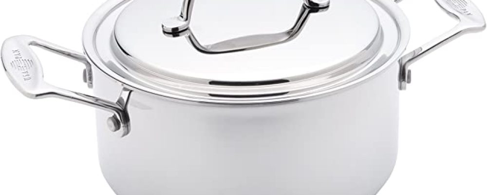 USA Pan Cookware 5-Ply Stainless Steel 3 Quart Stock Pot with Cover