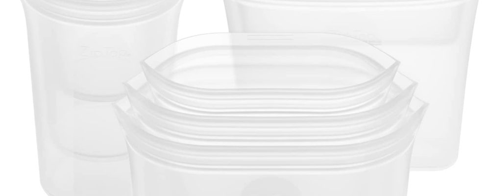 Zip Top Reusable 100% Silicone Food Storage Bags and Containers