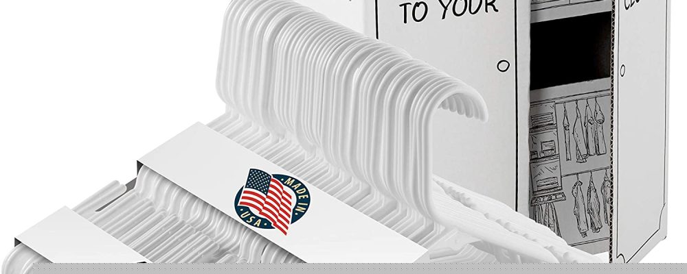 USA Made White Plastic Hangers 48 Pack