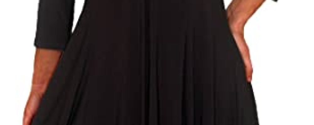 Funfash Plus Size Women Long Sleeves Empire Waist A Line Midi Dress