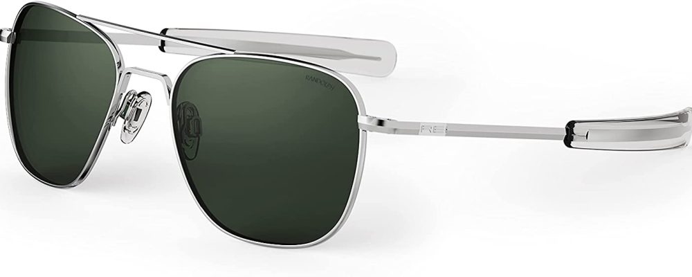 Randolph USA Bright Chrome Classic Aviator Sunglasses